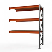 Секция приставная стеллажа металлического Оптима, 2000x2500x785 мм. Полки: 3 шт. фанера